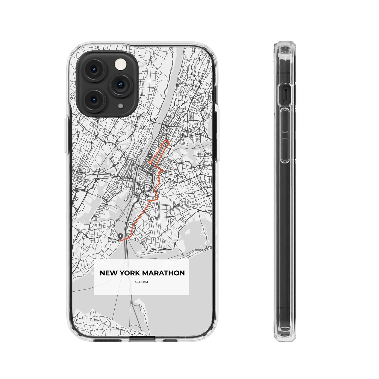 New York Marathon Route Clear Impact-Resistant Phone Case