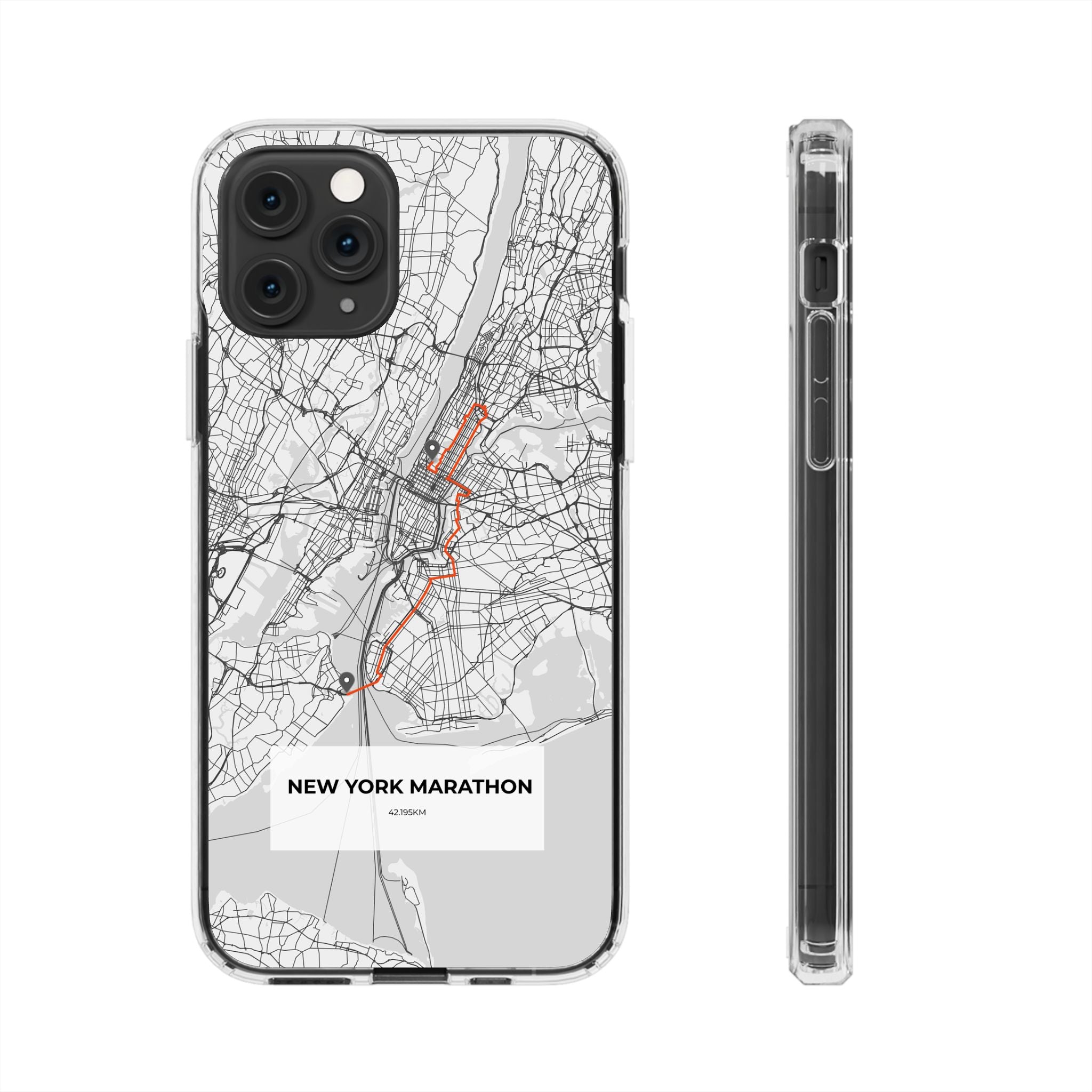 New York Marathon Route Clear Impact-Resistant Phone Case
