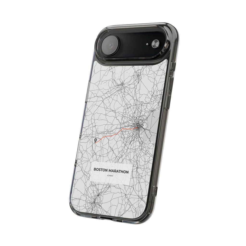 Boston Marathon Route Clear Impact-Resistant Phone Case