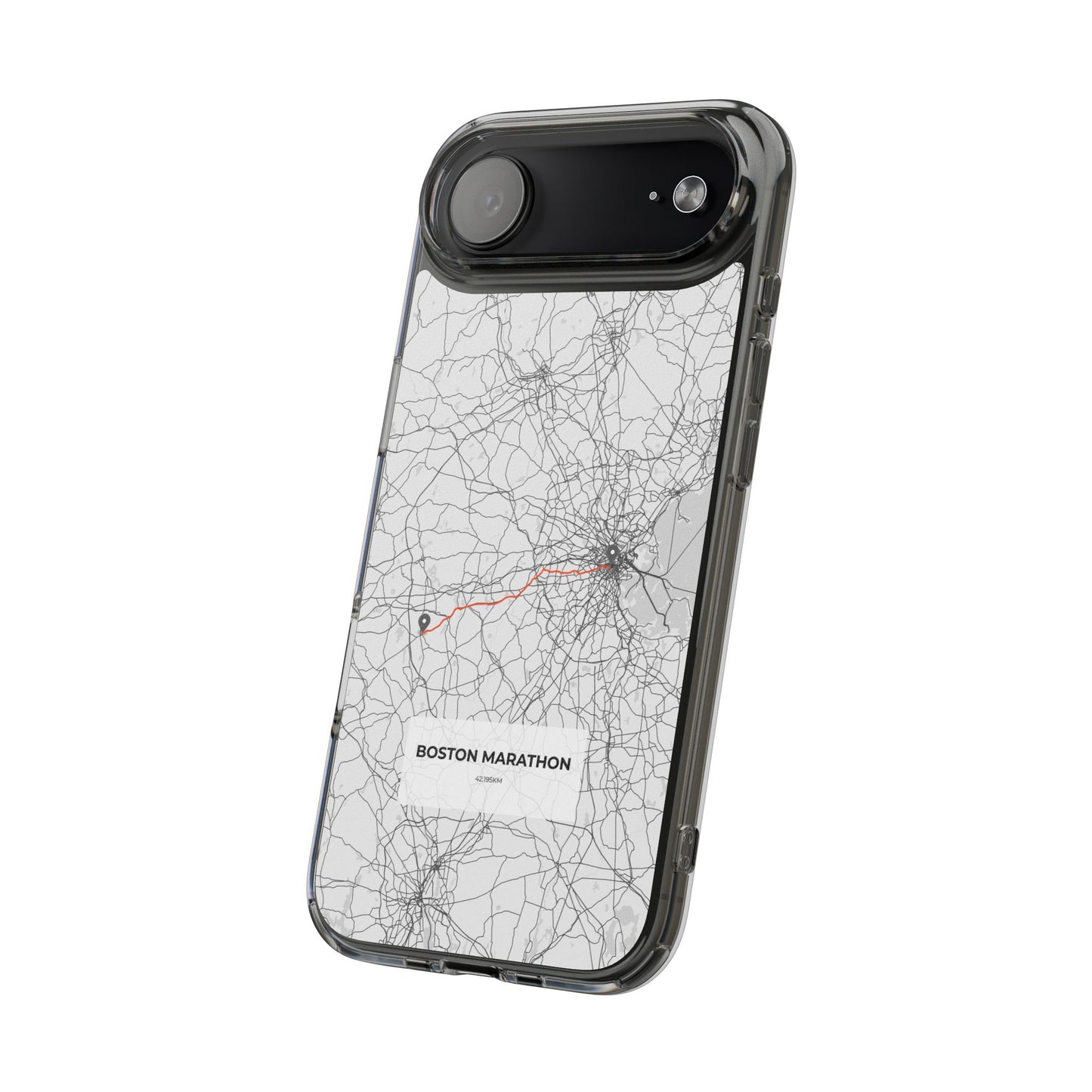 Boston Marathon Route Clear Impact-Resistant Phone Case
