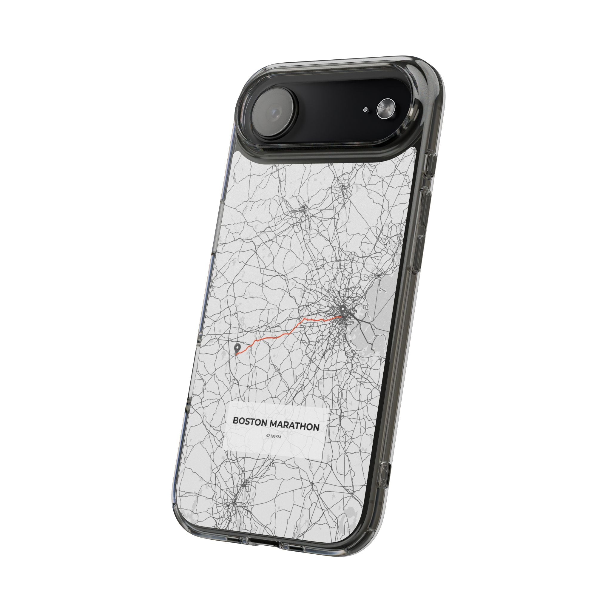 Boston Marathon Route Clear Impact-Resistant Phone Case