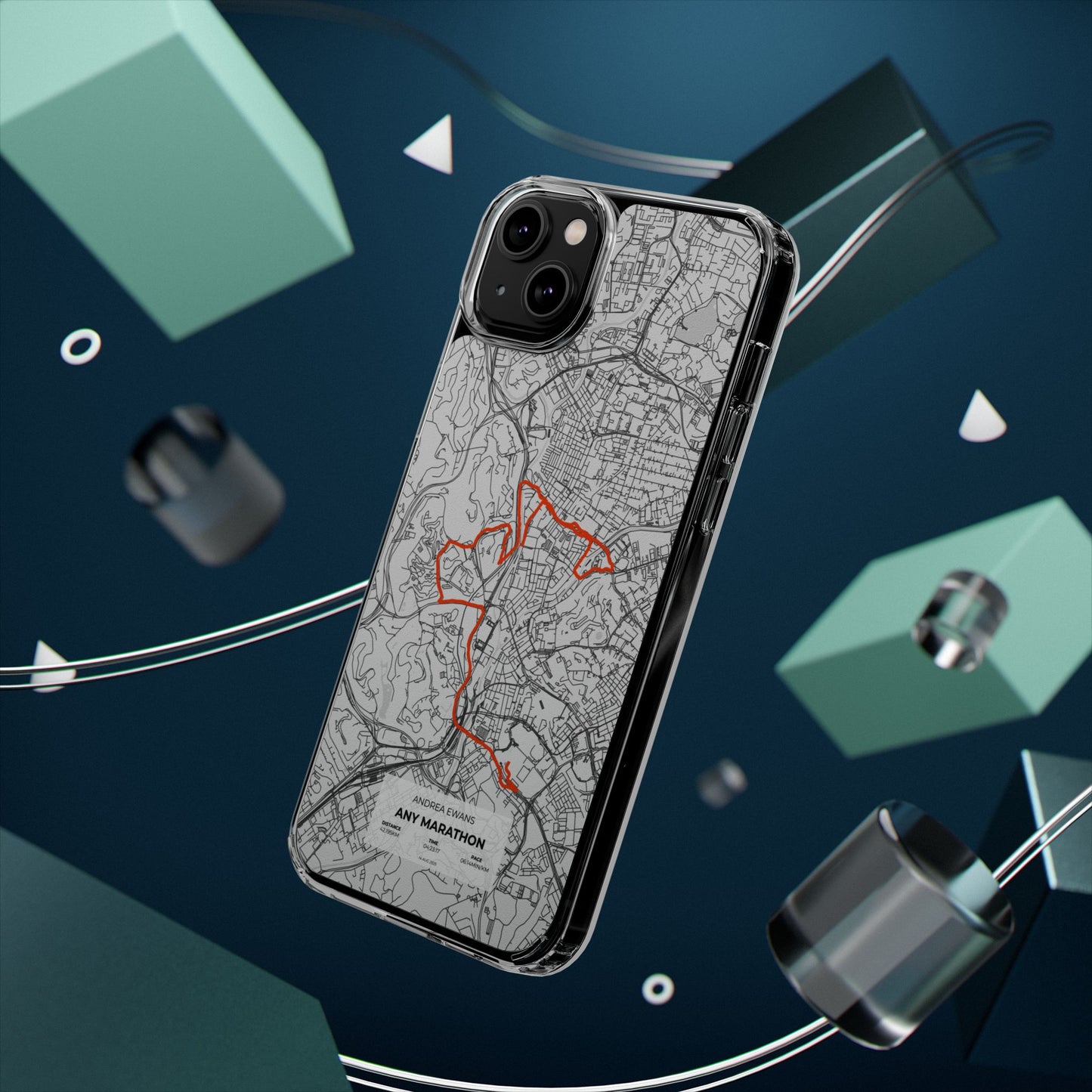 Customized Marathon Route Clear Impact-Resistant Phone Case
